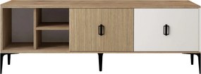 Έπιπλο Τηλεόρασης Δρυς / Λευκό DEFO 180x35x18