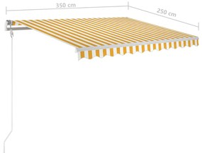 ΤΕΝΤΑ ΑΥΤΟΜΑΤΗ ΜΕ LED &amp; ΑΙΣΘ. ΑΝΕΜΟΥ ΚΙΤΡΙΝΟ/ΛΕΥΚΟ 350X250 ΕΚ. 3068893