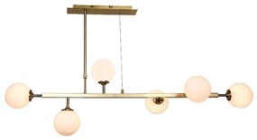Φωτιστικό Οροφής-Ράγα 6192 130x70cm 6xG9 Gold Inlight Μέταλλο,Γυαλί