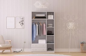 Τριφυλλη Ντουλαπα με Καθρέπτη Λευκο Ματ RB 52x210x240