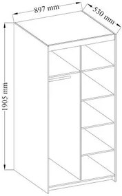Ντουλάπα Ester 2D δίφυλλη-Sonoma Oak