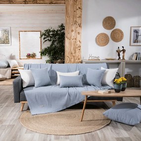 Ριχτάρι Ostia 05 Blue Teoran Πολυθρόνα 180x150cm Βαμβάκι-Πολυέστερ