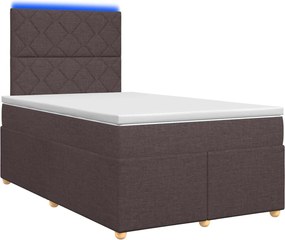 vidaXL Κρεβάτι box spring με στρώμα Σκούρο Καφέ 120 x 200 cm Ύφασμα
