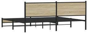 vidaXL Σκελετός Κρεβ. Χωρίς Στρώμα Sonoma Δρυς 193x203 εκ. Μεταλλικό