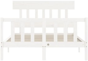 vidaXL Σκελετός Κρεβ. Χωρίς Στρώμα Λευκό 140x190 εκ Μασίφ Πεύκο