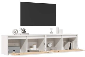 vidaXL Ντουλάπια Τοίχου 2 τεμ. Λευκά 80x30x35 εκ από Μασίφ Ξύλο Πεύκου