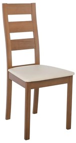MILLER Καρέκλα Οξιά Aroma Beech, PVC Εκρού  45x52x97cm [-Φυσικό/Εκρού-] [-Ξύλο/PVC - PU-] Ε782,1