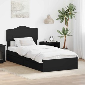 vidaXL Κρεβάτι Αποθήκης Μαύρο 100 x 200 cm Επεξεργασμένο Ξύλο