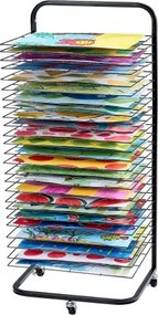 VEVOR Art Drying Rack 25 Removable Shelves Paint Drying Rack With Wheels Black