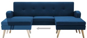 vidaXL Καναπές Γωνιακός Μπλε 186 x 136 x 79 εκ. Υφασμάτινος