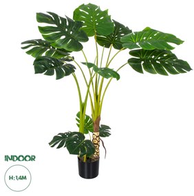 GloboStar® Artificial Garden MONSTERA 20004 Τεχνητό Διακοσμητικό Φυτό Μονστέρα Υ140cm