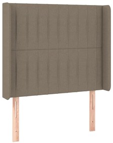 vidaXL Κρεβάτι Boxspring με Στρώμα &amp; LED Taupe 90x190 εκ. Υφασμάτινο