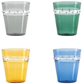 Ποτήρι Νερού A Pallini 4 Colors (Σετ 4Τμχ) APL0199 300ml Multi Zafferano Γυαλί