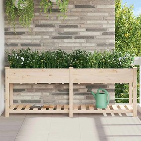 vidaXL Γλάστρα Κήπου Μπεζ 203 x 53 x 76.5 εκ Στερεό ξύλο έλατου