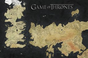 Εκτύπωση τέχνης Game of Thrones - Westeros Map, (40 x 26.7 cm)