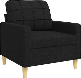 vidaXL Πολυθρόνες Σετ 4 Τεμαχίων Μαύρες από Ύφασμα με Υποπόδια