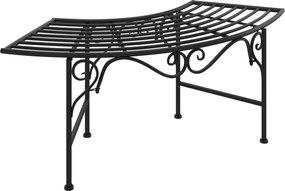 vidaXL Παγκάκι Δέντρου Μαύρο 113 εκ. από Ατσάλι