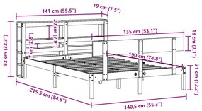 ΣΚΕΛΕΤΟΣ ΚΡΕΒ. ΧΩΡΙΣ ΣΤΡΩΜΑ ΛΕΥΚΟ 135X190 ΕΚ ΜΑΣΙΦ ΠΕΥΚΟ 3305791