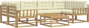 vidaXL Σειρά Καναπέ Εξωτερικού με μαξιλάρι 5 pcs Λευκό και Κρεμ