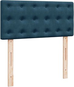 vidaXL Κρεβάτι Boxspring με Στρώμα Μπλε 100x200 εκ. Βελούδινο