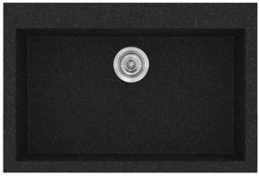 Sanitec Classic 338 Granite Black Ένθετος Νεροχύτης 70cm