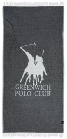 Πετσέτα Θαλάσσης - Παρεό 3905 85x170 Black-Ivory Greenwich Polo Club Θαλάσσης 85x170cm Muslin