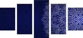 Εικόνα 5 τμημάτων σκούρο μπλε στολίδι - 100x50