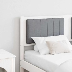 vidaXL Ταπετσαρισμένο κεφαλάρι Λευκό 140 cm Στερεά ξυλεία πεύκου