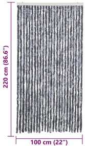 vidaXL Σήτα - Κουρτίνα Πόρτας Ασημί 100 x 220 εκ. από Σενίλ