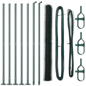 vidaXL Hexagon Fence Πράσινο 1,5x10 m Ατσάλι