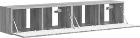 vidaXL Ντουλάπι Τηλεόρασης Τοίχου Επιτοίχιο 2 pcs Γκρίζο Σονομα