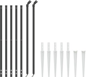 vidaXL Συρματόπλεγμα Περίφραξης Ανθρακί 0,8 x 10 μ. με Καρφωτές Βάσεις