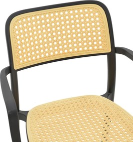 Πολυθρόνα Westley pakoworld pp φυσικό-μαύρο 58x47x81εκ