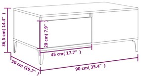 ΤΡΑΠΕΖΑΚΙ ΣΑΛΟΝΙΟΥ ΜΑΥΡΟ 90X50X36,5 ΕΚ. ΕΠΕΞΕΡΓΑΣΜ. ΞΥΛΟ 821117