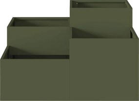 vidaXL Γλάστρα Κήπου Λαδί 80 x 80 x 48 εκ. Ατσάλι