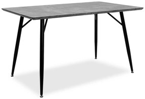 029-000028 Τραπέζι Conor pakoworld με επιφάνεια MDF χρώμα γκρι cement πόδι μεταλλικό μαύρο 130x80x75,5εκ MDF - PAPER WOOD GREY CEMENT, 1 Τεμάχιο