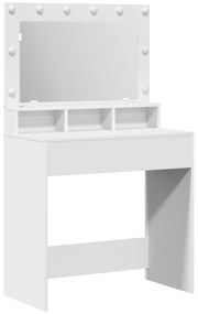 vidaXL Τουαλέτα με LED Φώτα, Λευκή, 79x41x135 εκ.