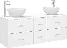 vidaXL Σετ Ντουλαπιών Μπάνιου 3 τμχ. Λευκό 129 x 35 x 80 cm