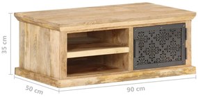 vidaXL Τραπεζάκι Σαλονιού με Πόρτα 90 x 50 x 35 εκ. από Μασίφ Ξύλο Μάνγκο