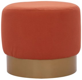 Σκαμπό Vinde HM9260.02 Φ40x35cm Coral-Gold Metal,Fabric,Wood