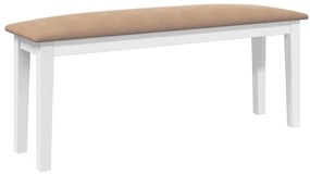 Πάγκος vidaXL 110 cm Λευκό μασίφ ξύλο καουτσούκ