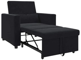 vidaXL Μονός καναπές-κρεβάτι Μαύρο 90 x 165 x 87 εκ. Βελούδο