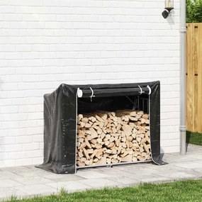 vidaxL Ράφι για καυσόξυλα με κάλυμμα βροχής 151x60,5x110,5 εκ.