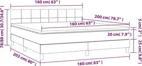 vidaXL Κρεβάτι Boxspring με Στρώμα Μπλε 160x200 εκ. Υφασμάτινο