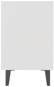 Κομοδίνα 2 τεμ. Λευκά 40 x 30 x 50 εκ. με Μεταλλικά Πόδια - Λευκό
