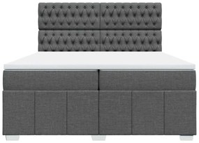 ΚΡΕΒΑΤΙ BOXSPRING ΜΕ ΣΤΡΩΜΑ ΣΚΟΥΡΟ ΓΚΡΙ 200X200 ΕΚ. ΥΦΑΣΜΑΤΙΝΟ 3294083