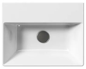 GSI Kube-X 9485 Λευκός Πορσελάνινος Νιπτήρας Μπάνιου Extraglaze Slim Rim Κρεμαστός ή Επιτραπέζιος 45x35 cm