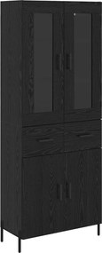 vidaXL Highboard Μαύρη Οξυά 69,5 x 34 x 180 εκ. Επεξεργασμένο ξύλο