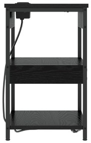 vidaXL Κομοδίνο Μαύρη δρυς 41 x 31 x 51 εκ. Επεξεργασμένο ξύλο