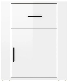 vidaXL Κομοδίνο Γυαλ. Λευκό 50x36x60 εκ. από Επεξεργασμένο Ξύλο